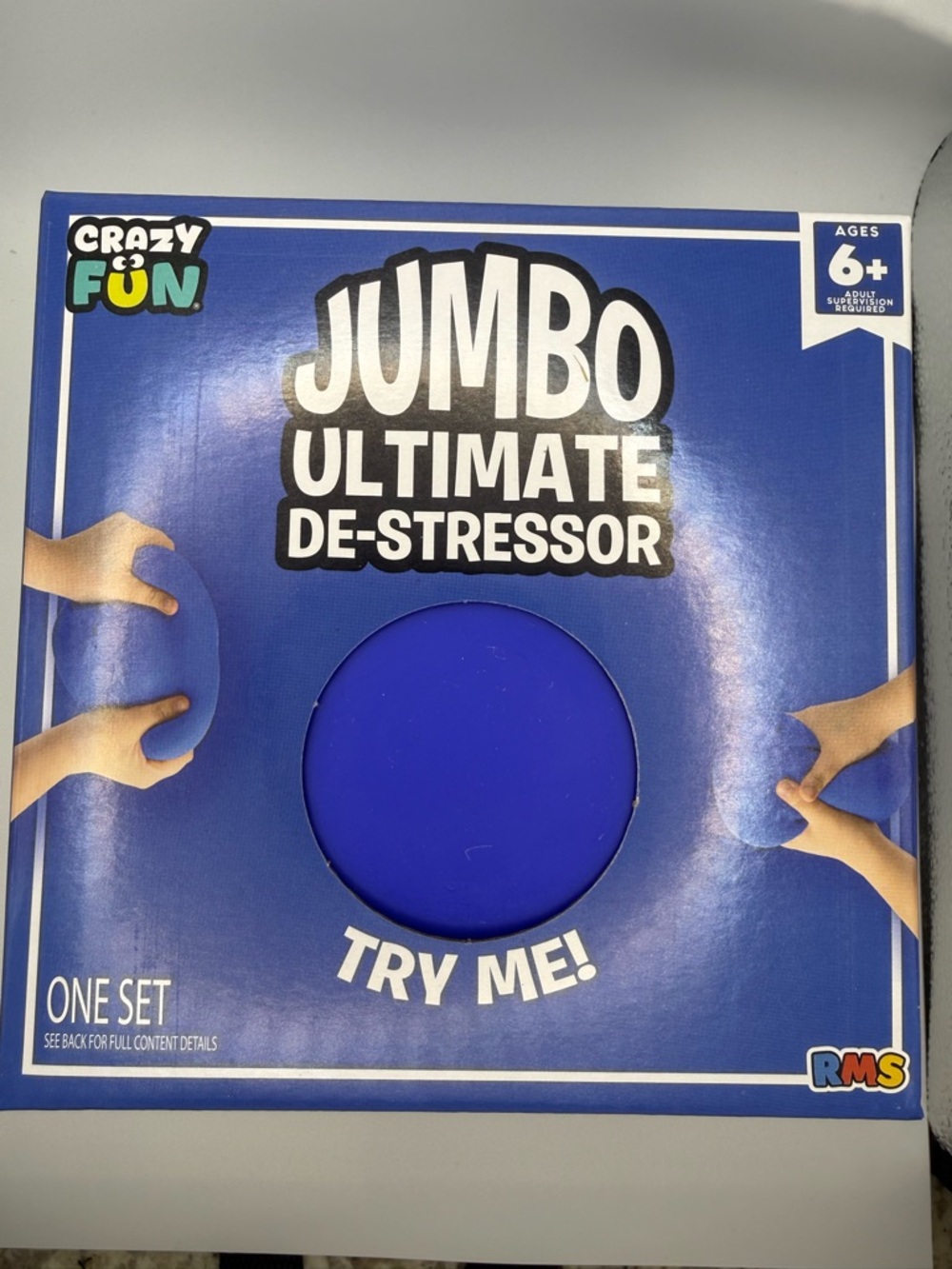 Jumbo Blue Squishy Stress Ball Viral De-Stressor Squeeze Toy Soft Sensory Relief